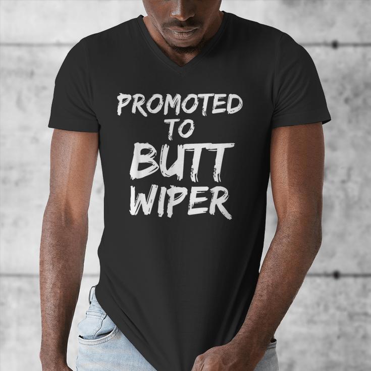 Fun New Dad Joke Baby Shower Gag Promoted To Butt Wiper Men's V-Neck T-Shirt