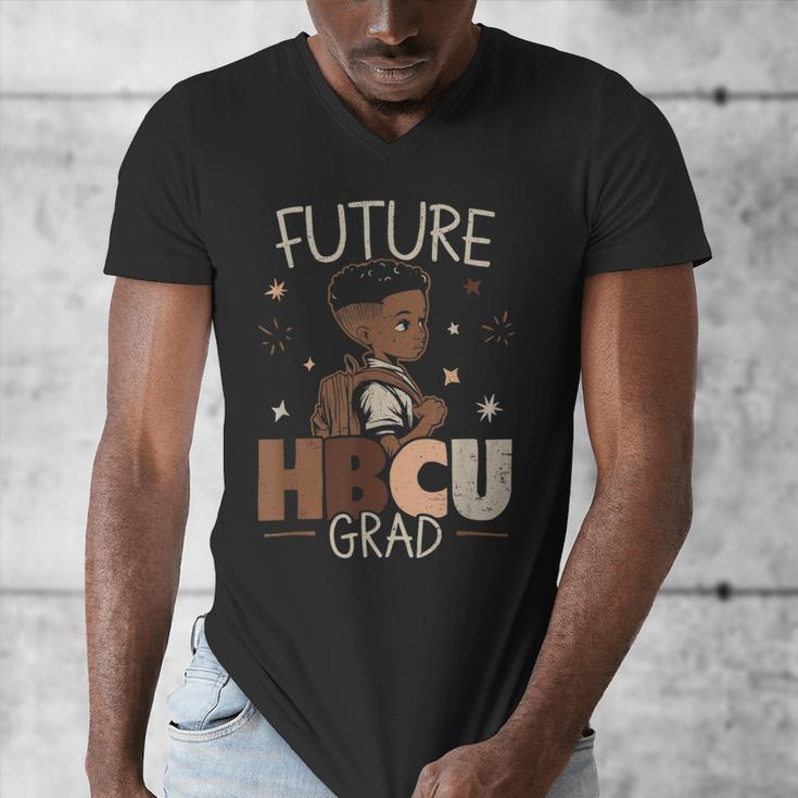 Future HBCU Grad Graduate Afro Boy College Graduation Men's V-Neck T-Shirt