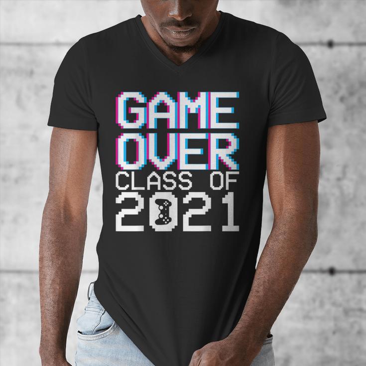 Game Over Class Of 2021 Video Games Graduation Gamer Men's V-Neck T-Shirt