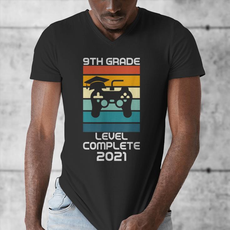 Gamer Graduation 2021 Retro 9th Grade Level Complete Men's V-Neck T-Shirt