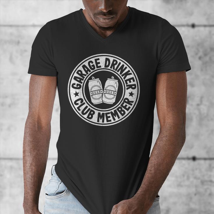 Garage Drinker Club Member Day Drinking Dad Beer Garage Men's V-Neck T-Shirt