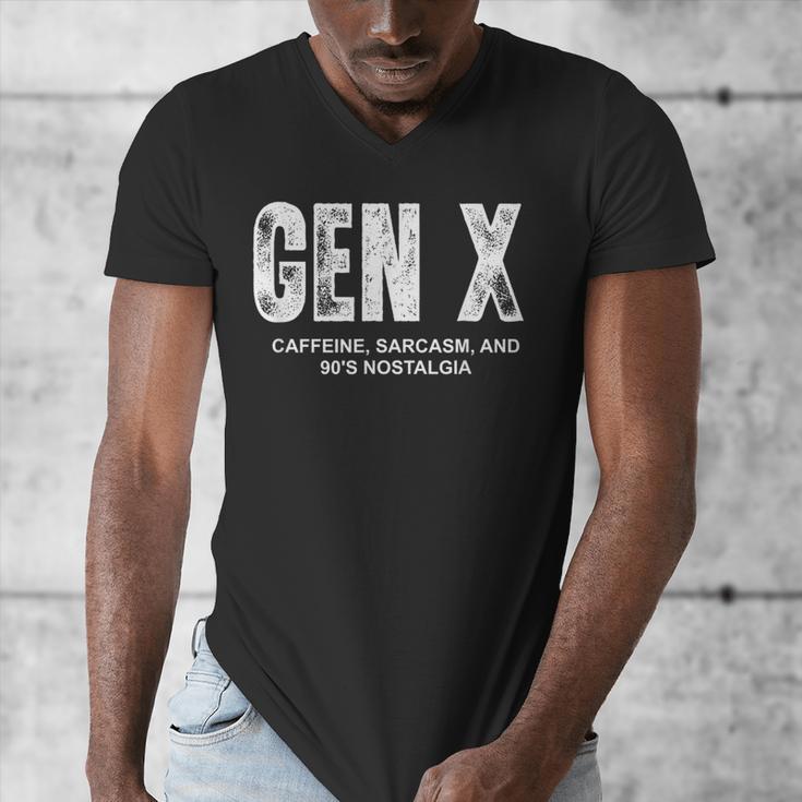Gen X Caffeine Sarcasm 90s Nostalgia Men Women Graphic Men's V-Neck T-Shirt