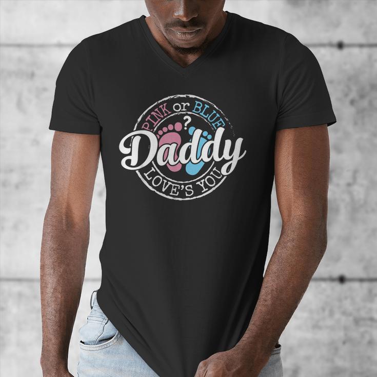 Gender Reveal Dad Daddy To Be Pink Or Blue Baby Shower Men's V-Neck T-Shirt