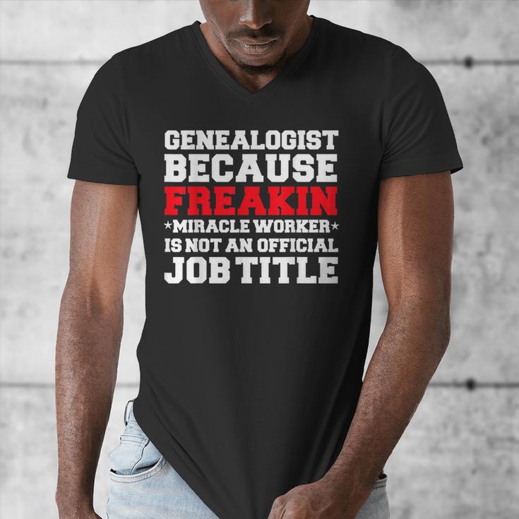 Genealogist Miracle Worker Genealogy Graduation Men's V-Neck T-Shirt