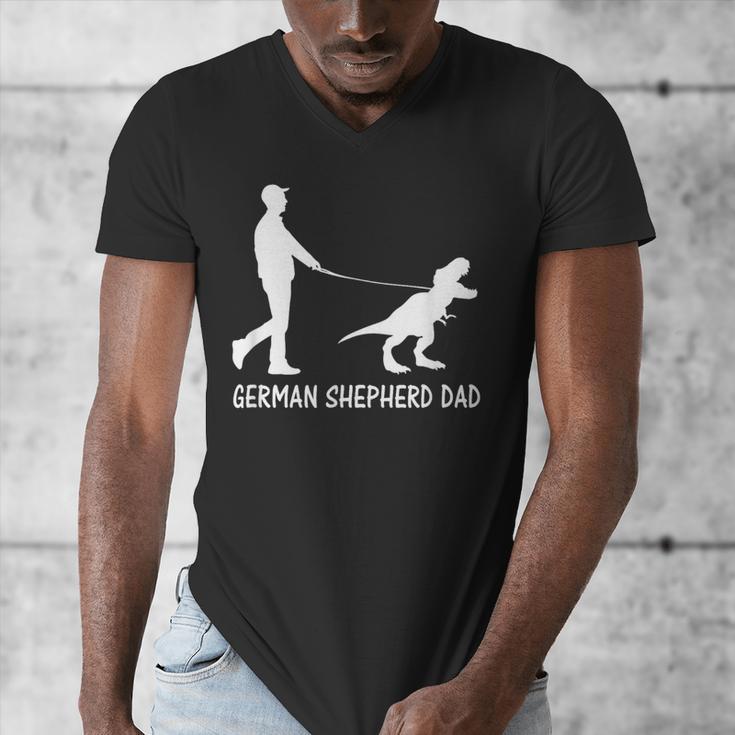 German Shepherd Dad Dinosaur GSD Owners Father's Day Men's V-Neck T-Shirt German Shepherd Dad Dinosaur GSD Owners Father's Day Men's V-Neck T-Shirt