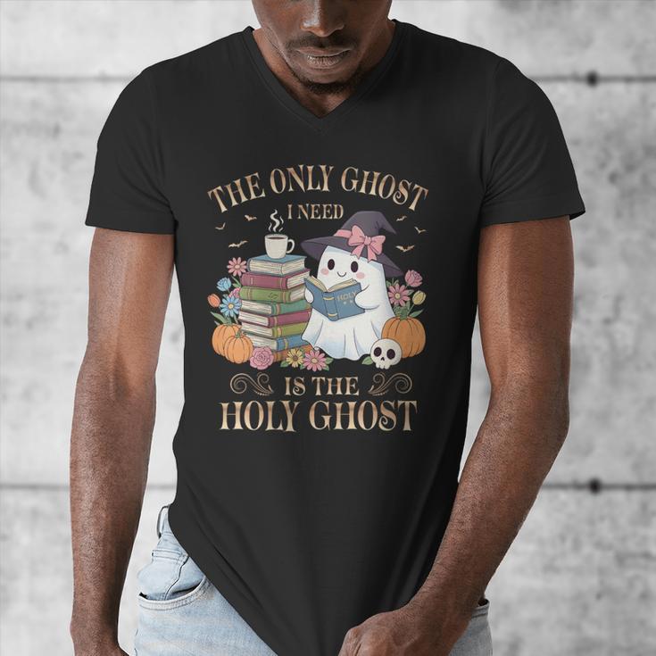 The Only Ghost I Need Is The Holy Ghost Books Reading Lovers Men's V-Neck T-Shirt