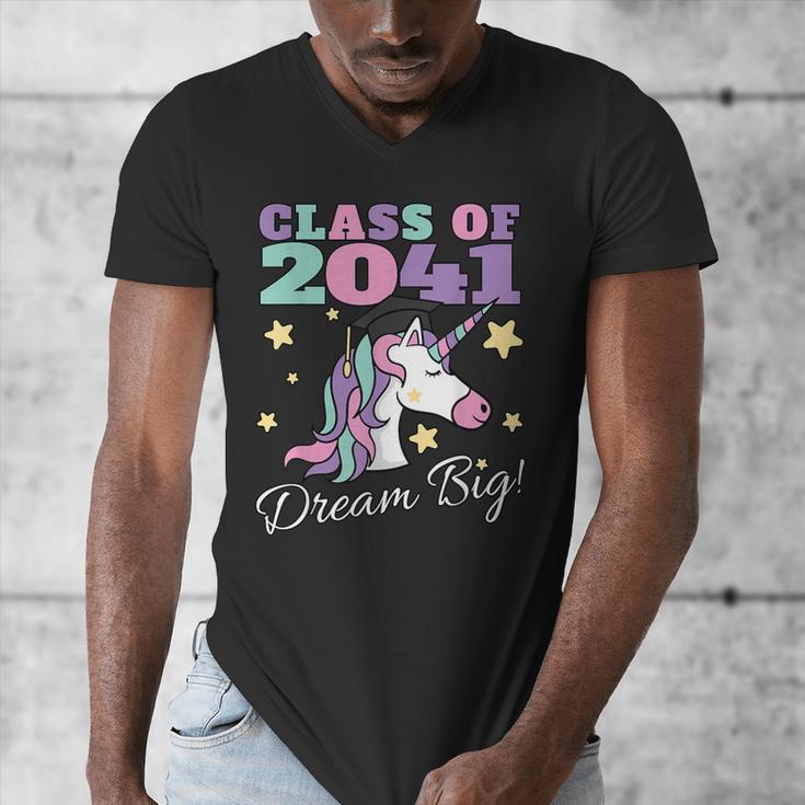 Girls Class Of 2041 Magical Unicorn Graduation Cap Men's V-Neck T-Shirt