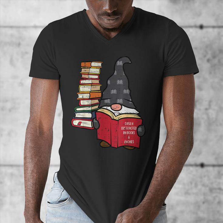 Gnome Read Reading Book Librarian Across America Women Kids Men's V-Neck T-Shirt