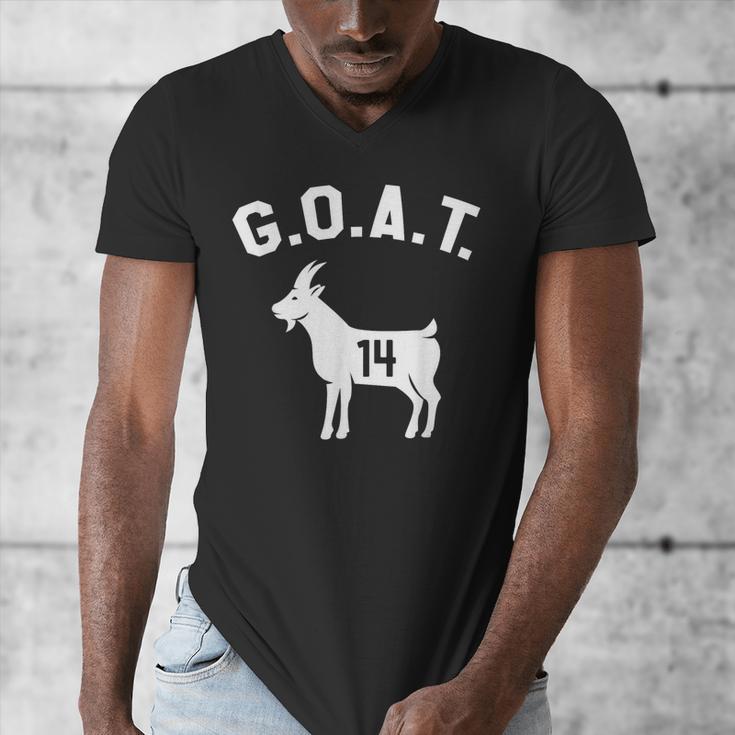 GOAT Number 14 Greatest Of All Time Dad Joke Men's V-Neck T-Shirt
