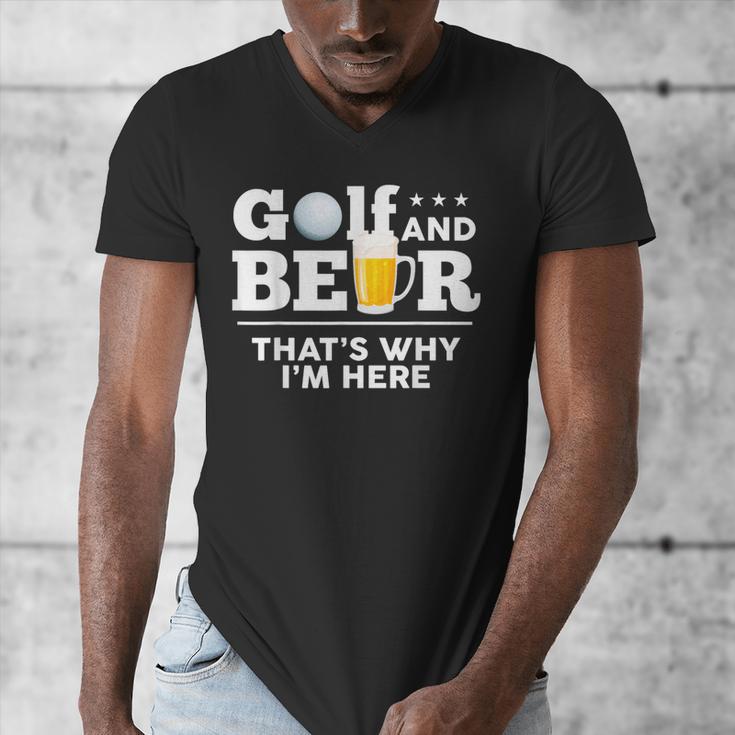 Golf And Beer Joke Dad Fathers Day Drinking Birthday Small Men's V-Neck T-Shirt