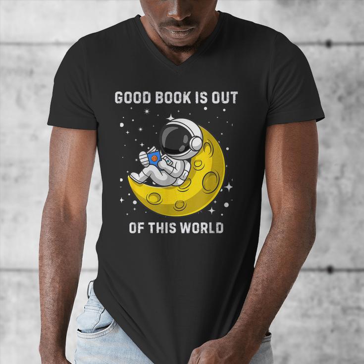 Good Book Is Out Of This World Astronaut Read Book Bookworm Men's V-Neck T-Shirt