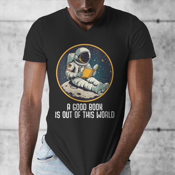 Good Book Is Out Of This World Space Reading Lover Men's V-Neck T-Shirt