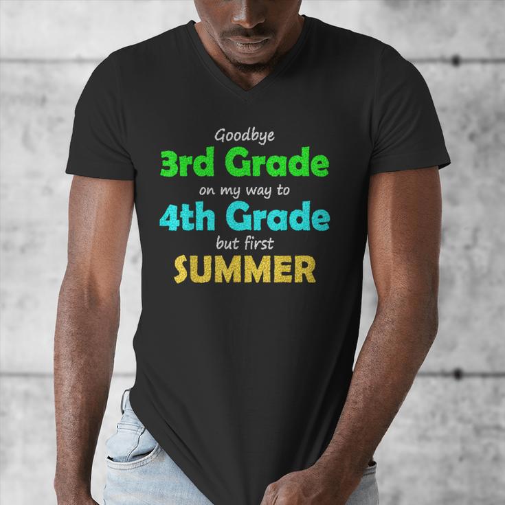 Goodbye 3rd Grade On My Way To 4th Grade 2022 Graduation Men's V-Neck T-Shirt