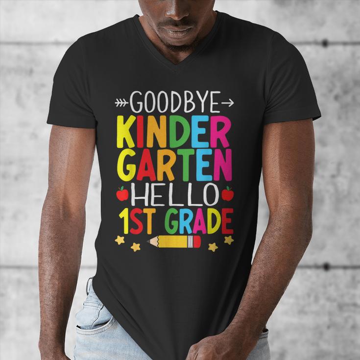 Goodbye Kinder Garten Hello 1st Grade Graduation 2024 Men's V-Neck T-Shirt