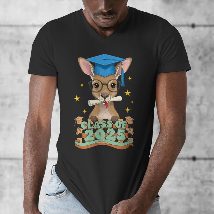 Graduate Kangaroo Class Of 2025 Kids Graduation Men's V-Neck T-Shirt