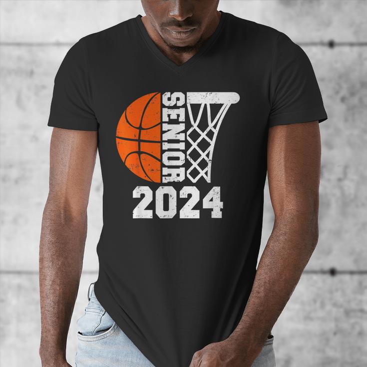 Graduate Senior Class Of 2024 Basketball Player Graduation Men's V-Neck T-Shirt