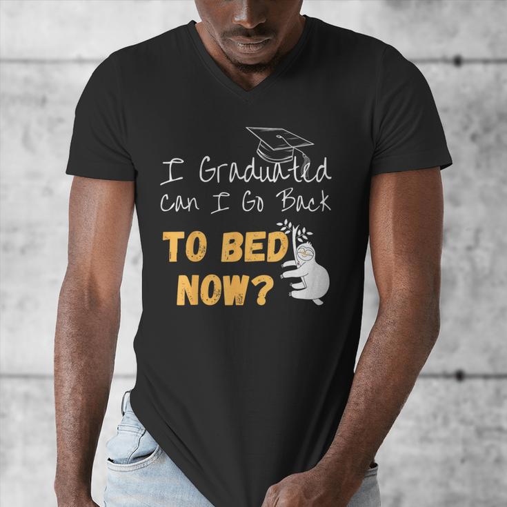 I Graduated Can I Go Back To Bed Now Graduation Sloth Men's V-Neck T-Shirt