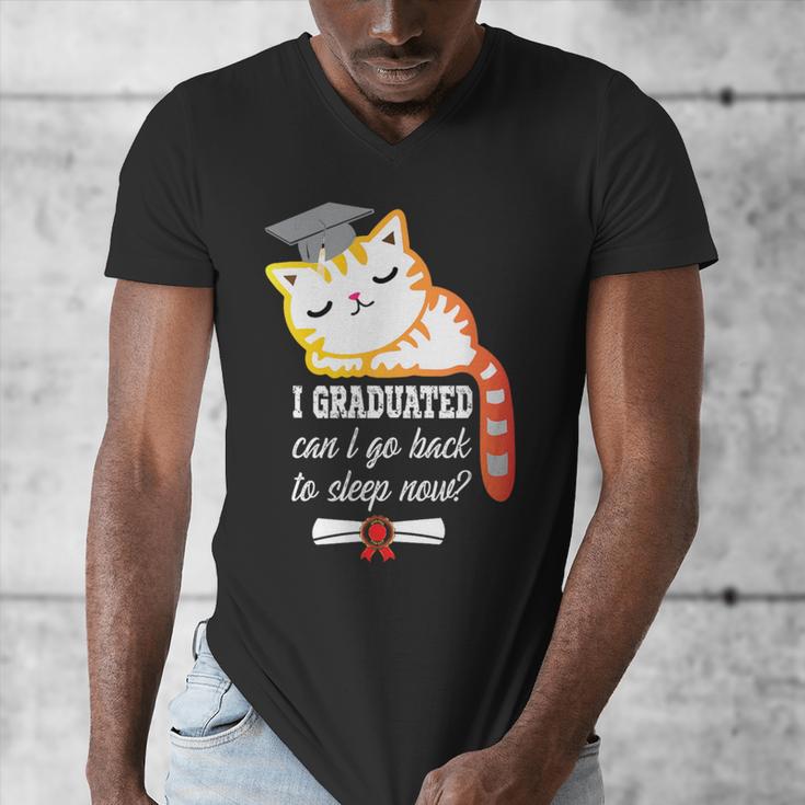 I Graduated Can I Go Back To Sleep Now Graduation Men's V-Neck T-Shirt