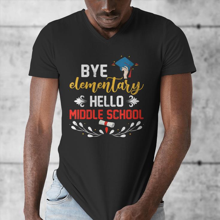 Graduation Bye Elementary Hello Middle School Graduate Men's V-Neck T-Shirt