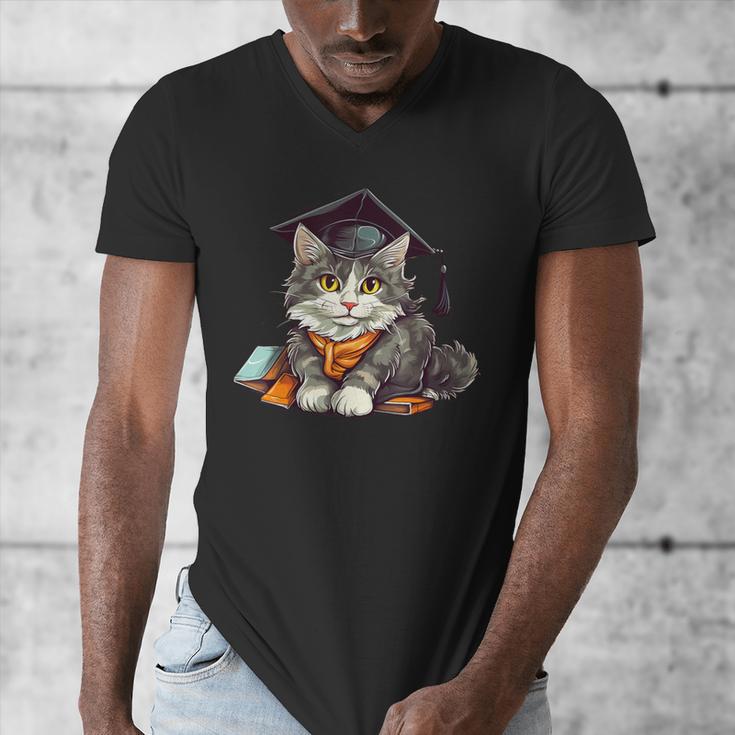 Graduation Cat Graduation Present For Graduate Grad Men's V-Neck T-Shirt