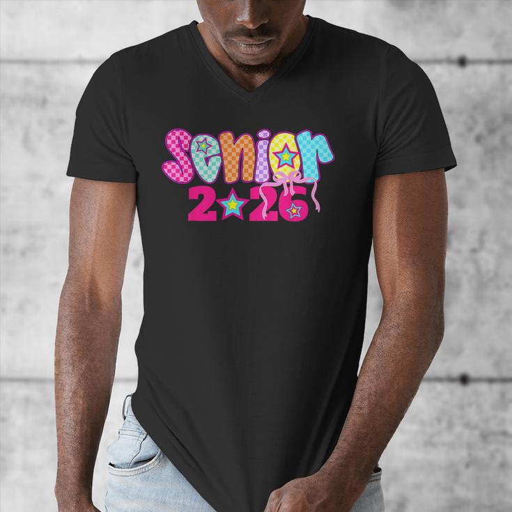 Graduation Class Of 2026 Senior Pink Coquette Bow 2026 Grade Men's V-Neck T-Shirt