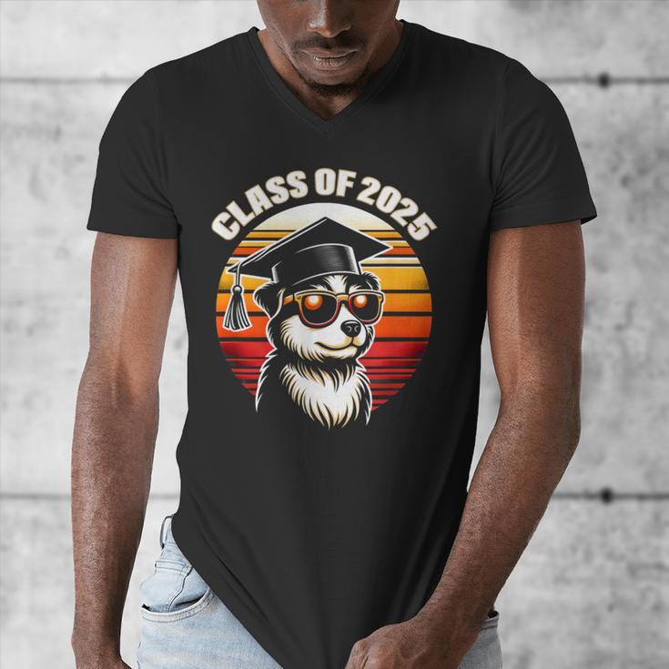 Graduation Day 2025 Graduate Class School Degree College Dog Men's V-Neck T-Shirt