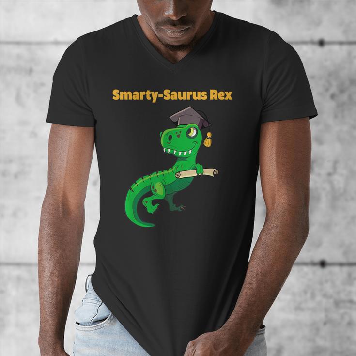 Graduation Dinosaur Smarty Saurus Rex Diploma Dinosaur Men's V-Neck T-Shirt