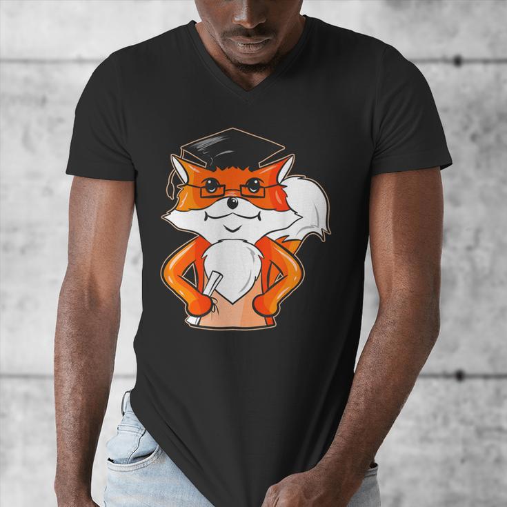 Graduation Fox School Bachelor Master Doctor Study Men's V-Neck T-Shirt
