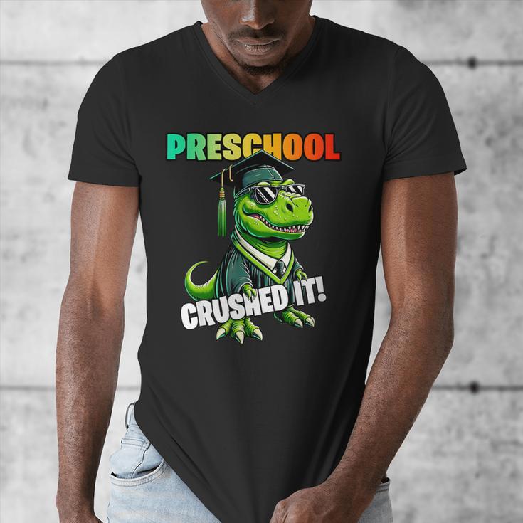 Graduation Preschool DinosaurRex Crushed It Boys Grad Men's V-Neck T-Shirt