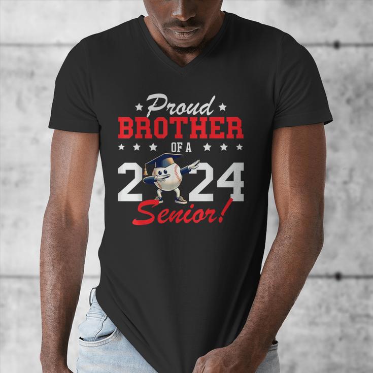 Graduation Proud Brother Of A 2024 Senior Baseball Player Men's V-Neck T-Shirt