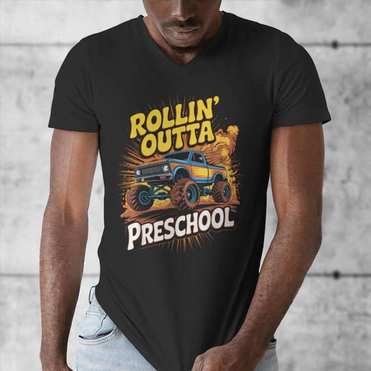 Graduation Rollin' Outta Preschool Monster Truck Boys Pre-K Men's V-Neck T-Shirt