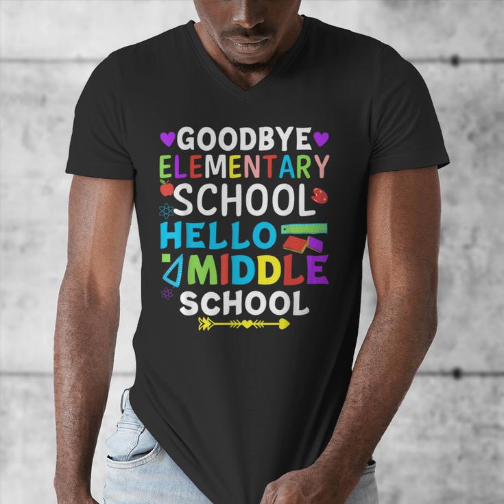 Graduation Shirt For 5th Grader Goodbye Hello Middle School Men's V-Neck T-Shirt