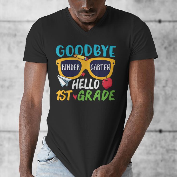 Graduation Shirt Goodbye Kindergarten Hello 1st Grade School Men's V-Neck T-Shirt