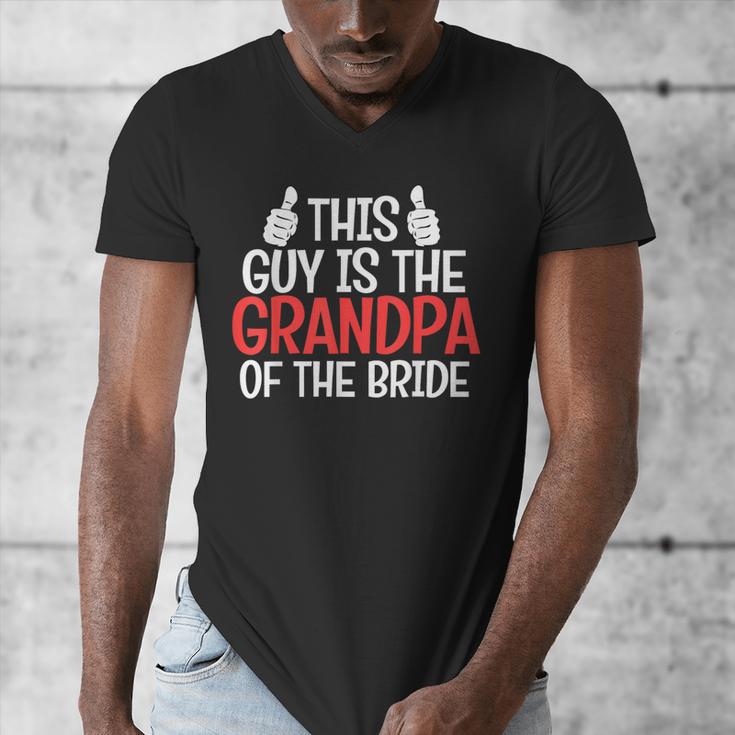 Grandpa Of The Bride Wedding Bride Grandfather Men Dad Men's V-Neck T-Shirt