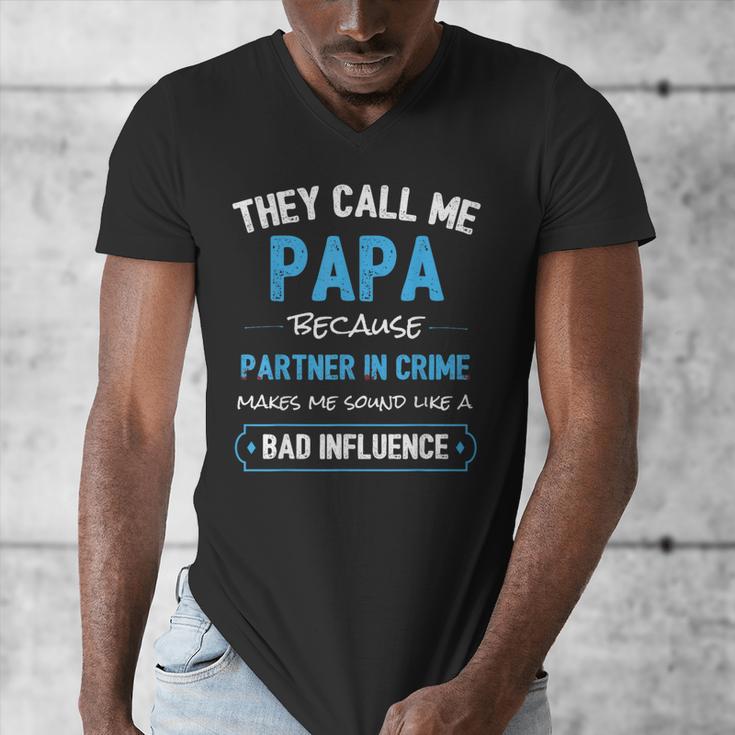 Grandpa Papa Partner In Crime Dad Men's V-Neck T-Shirt Grandpa Papa Partner In Crime Dad Men's V-Neck T-Shirt