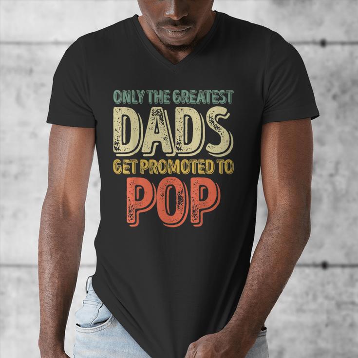 Only The Greatest Dads Get Promoted To Pop Men's V-Neck T-Shirt