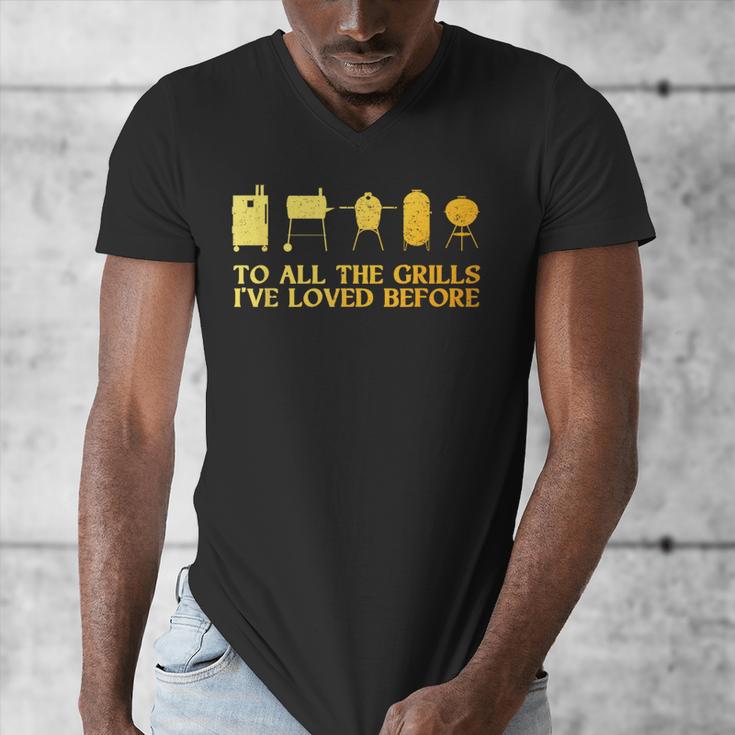 Grilling Art For Men Dad Barbecue Meat Smoking BBQ Men's V-Neck T-Shirt