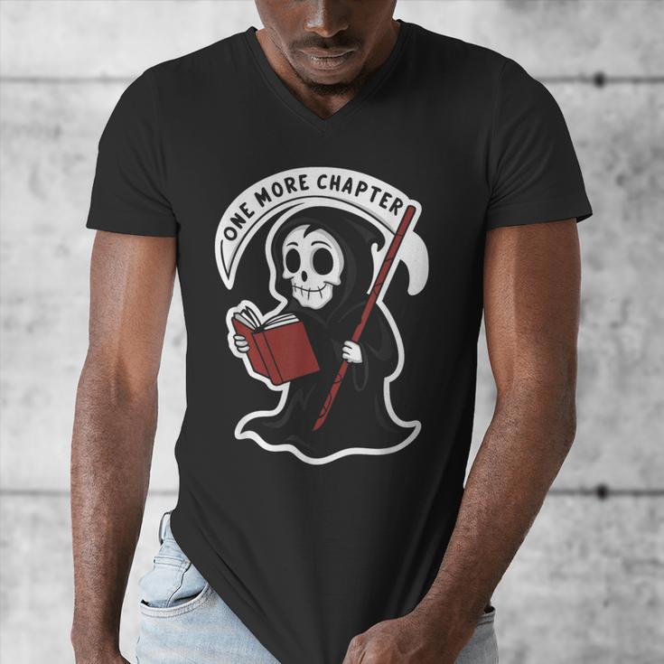 Grim Reaper Bookworm Cute Book Reading Halloween Men's V-Neck T-Shirt Grim Reaper Bookworm Cute Book Reading Halloween Men's V-Neck T-Shirt