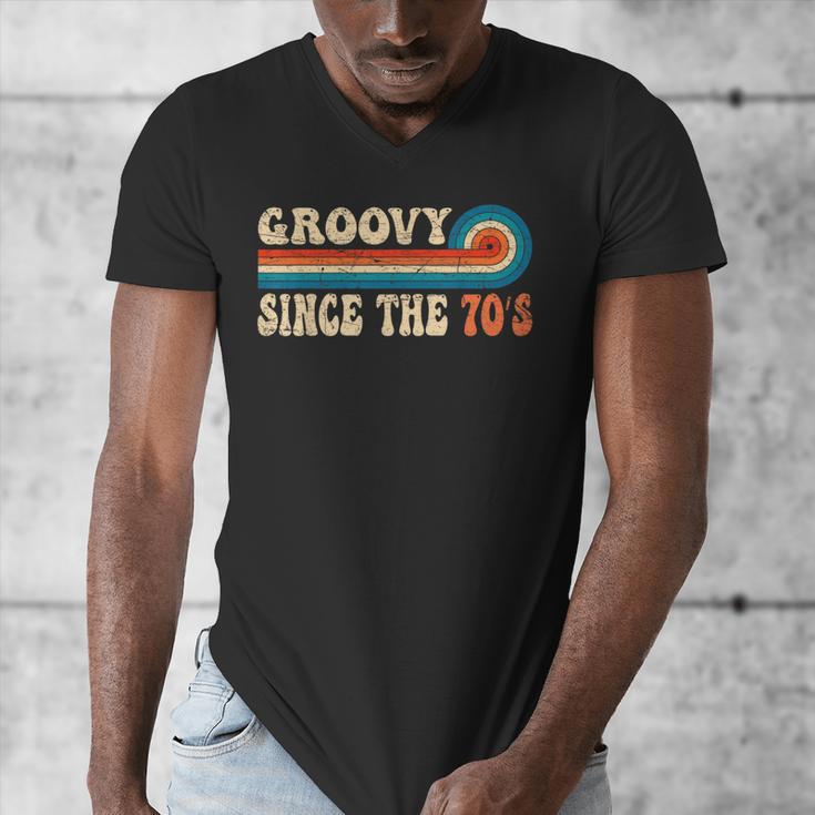 Groovy Since The 70s Aesthetic Nostalgia 1970's Retro Men's V-Neck T-Shirt