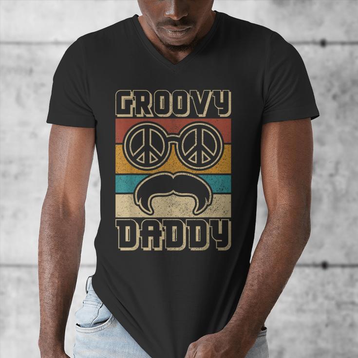 Groovy Daddy 60s Outfit 70s Themed Party Costume Dad Hippie Men's V-Neck T-Shirt