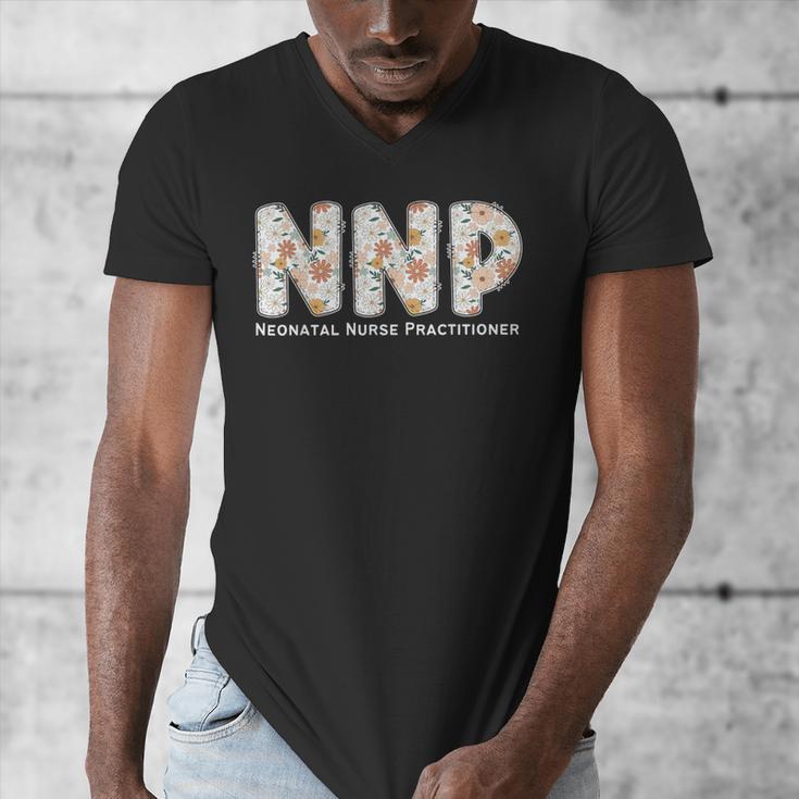Groovy NNP Neonatal Nurse Practitioner Floral Graduation Men's V-Neck T-Shirt