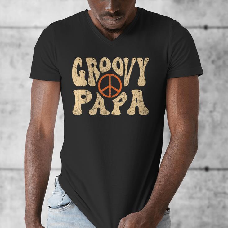 Groovy Papa 70s Aesthetic Nostalgia 1970's Retro Dad Men's V-Neck T-Shirt