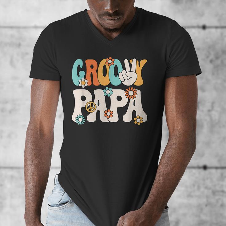 Groovy Papa Dad Retro Hippie 60s 70s Party Outfit Men Men's V-Neck T-Shirt