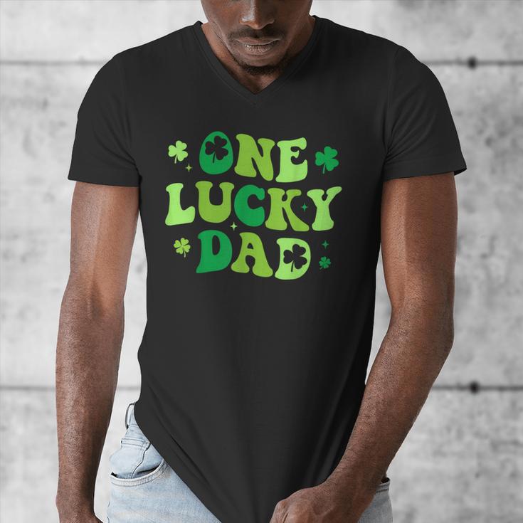 Groovy St Patrick's Day Apparel One Lucky Dad Shirt Small Modern Groovy St Patrick's Day Shirt Men's V-Neck T-Shirt Groovy St Patrick's Day Apparel One Lucky Dad Shirt Small Modern Groovy St Patrick's Day Shirt Men's V-Neck T-Shirt