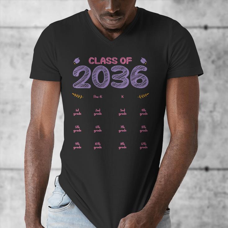 Grow With Me Graduation First Day Of School Class Of 2036 Men's V-Neck T-Shirt