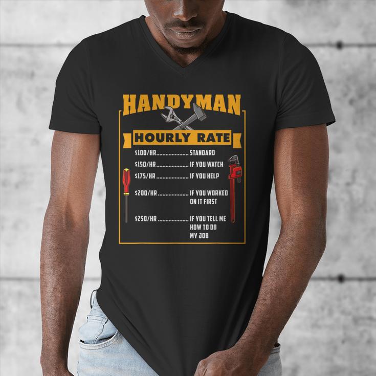Handyman Hourly Rate Fathers Day Dad Men's V-Neck T-Shirt Handyman Hourly Rate Fathers Day Dad Men's V-Neck T-Shirt