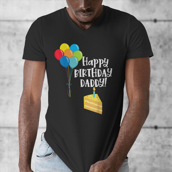 Happy Birthday Daddy Cute Toddler Dad's Birthday Party Men's V-Neck T-Shirt Happy Birthday Daddy Cute Toddler Dad's Birthday Party Men's V-Neck T-Shirt