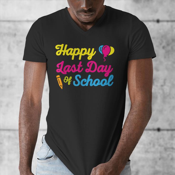 Happy Last Day Of School Graduation Teacher Students T-Shirt Men's V-Neck T-Shirt