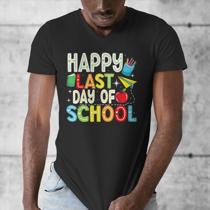 Happy Last Day Of School Teacher Kids Boys Girls Graduation Men's V-Neck T-Shirt