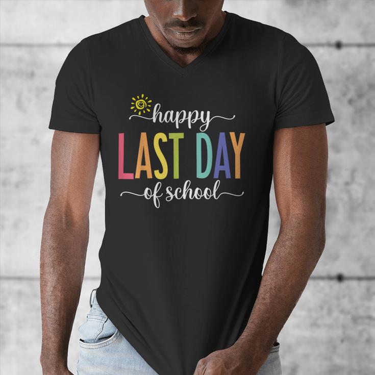 Happy Last Day Of School Women Teachers School Graduation Men's V-Neck T-Shirt